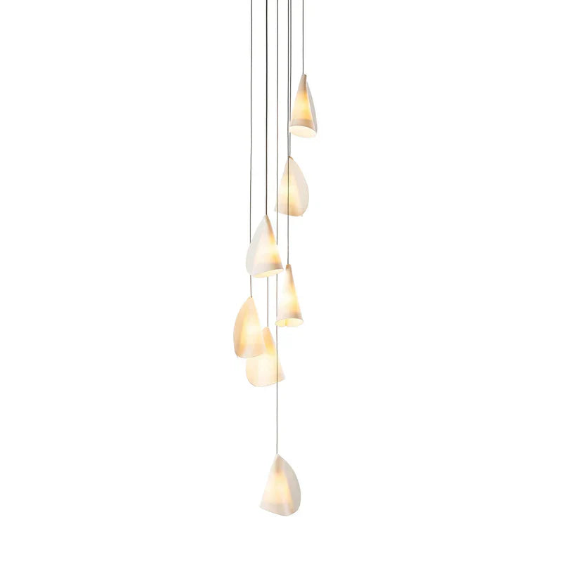 Organic Petal Translucent Bone China Pendant Light