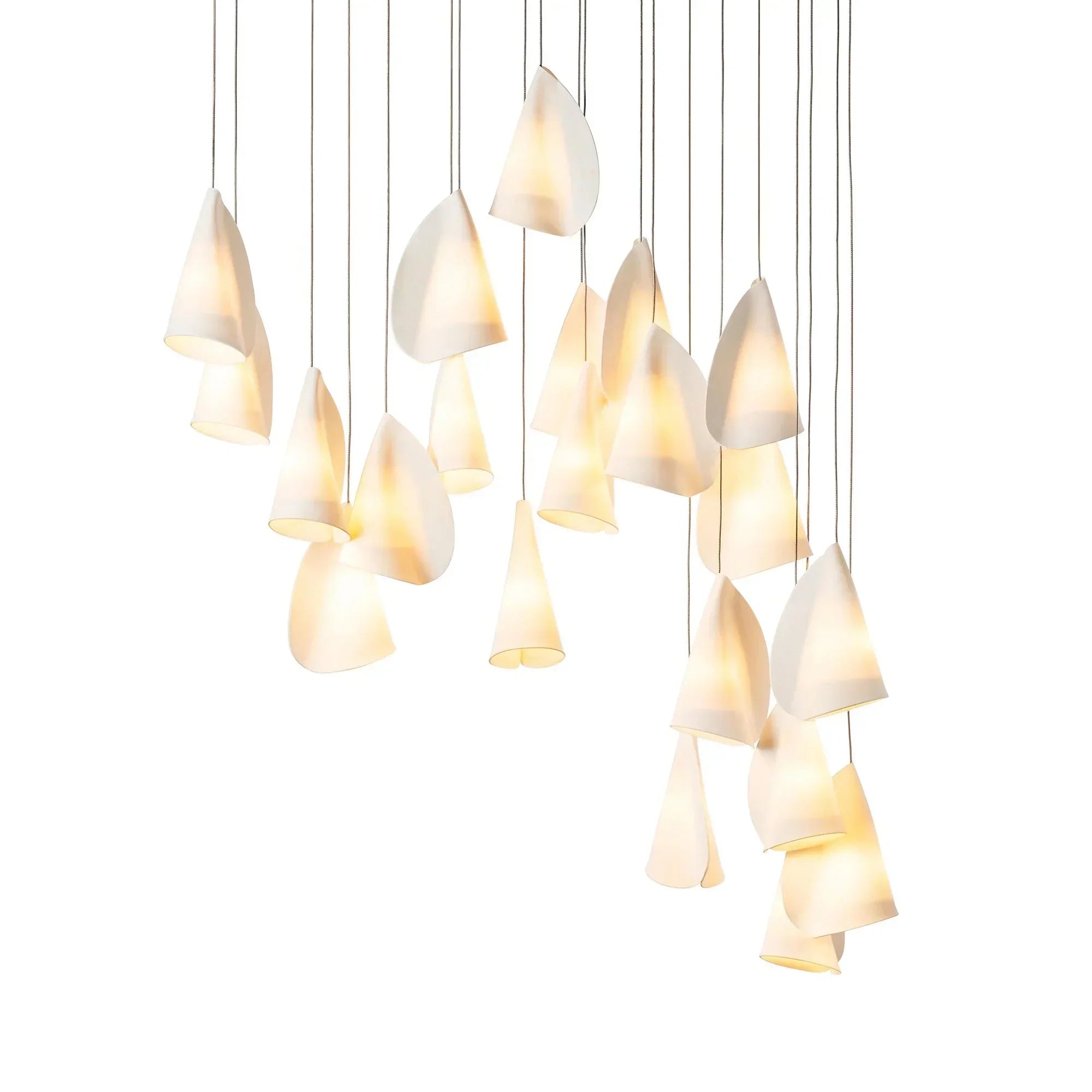 Organic Petal Translucent Bone China Pendant Light
