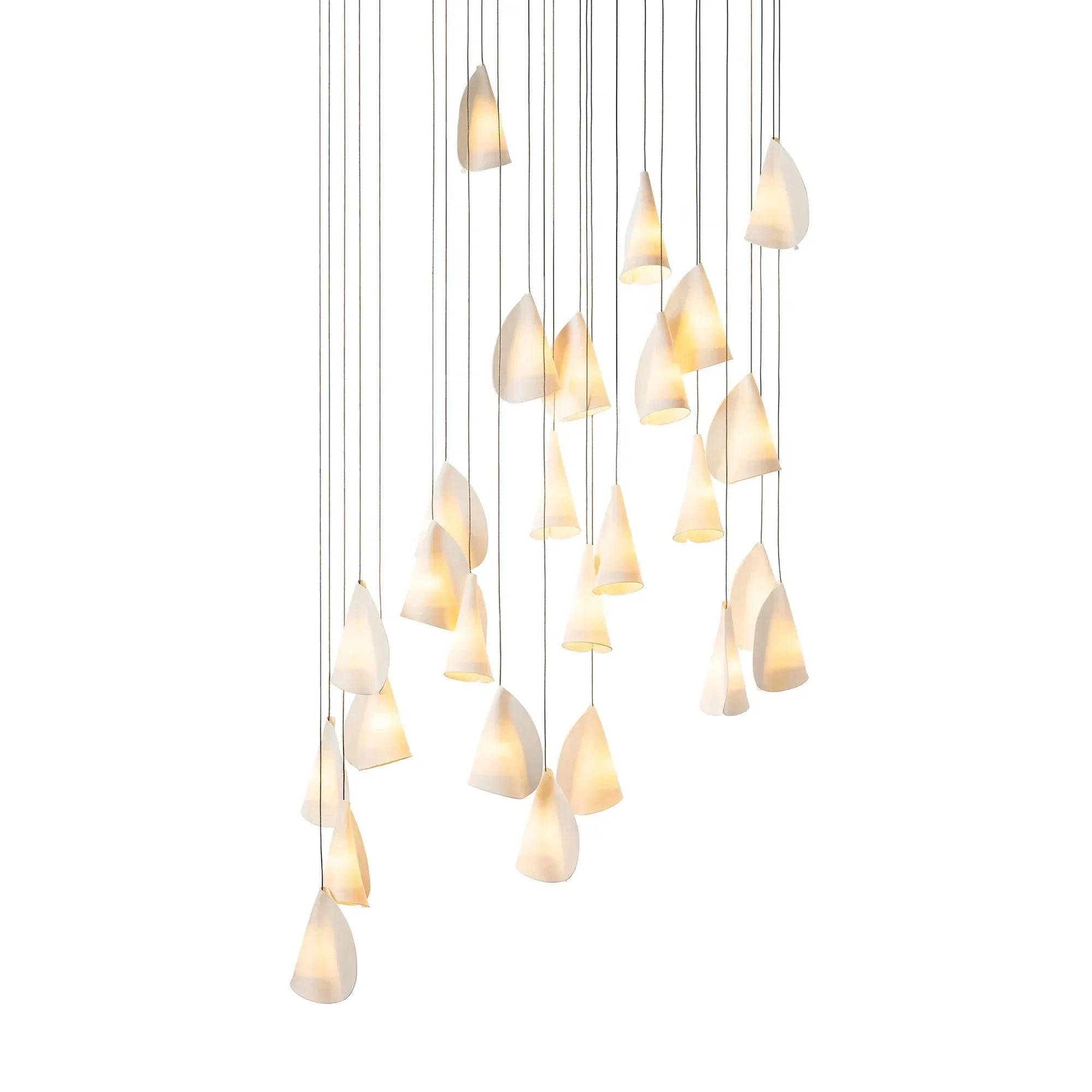 Organic Petal Translucent Bone China Pendant Light