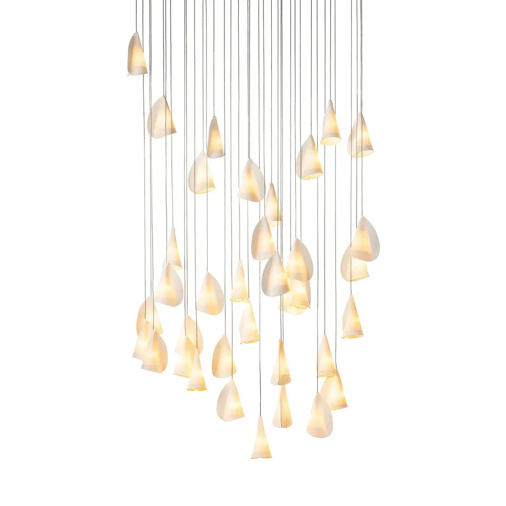 Organic Petal Translucent Bone China Pendant Light