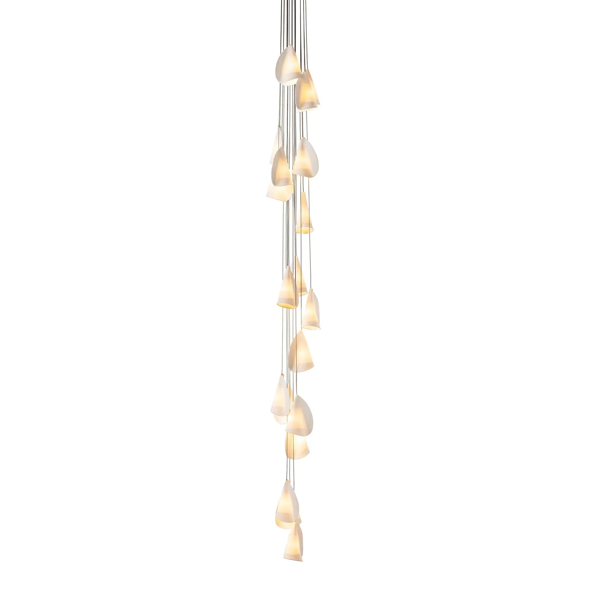 Organic Petal Translucent Bone China Pendant Light