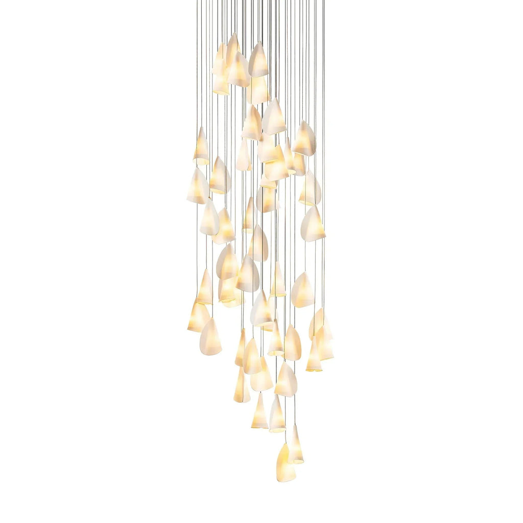 Organic Petal Translucent Bone China Pendant Light