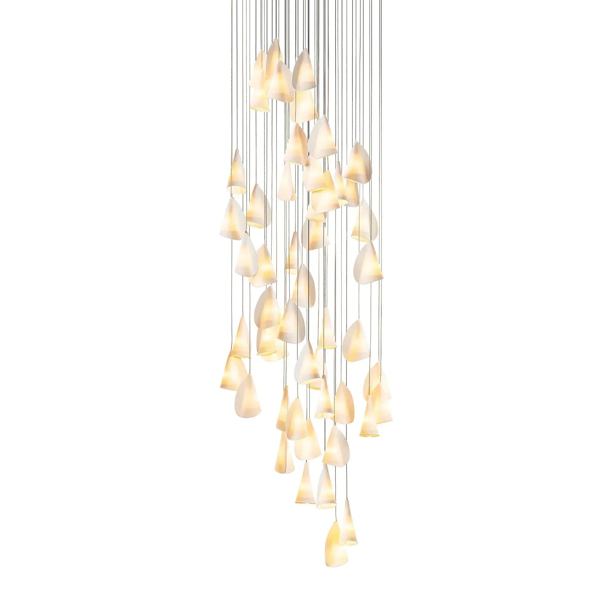 Organic Petal Translucent Bone China Pendant Light