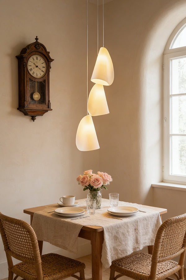 Organic Petal Translucent Bone China Pendant Light