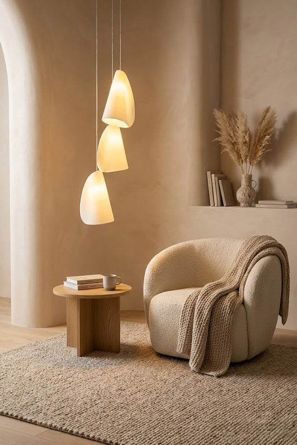 Organic Petal Translucent Bone China Pendant Light