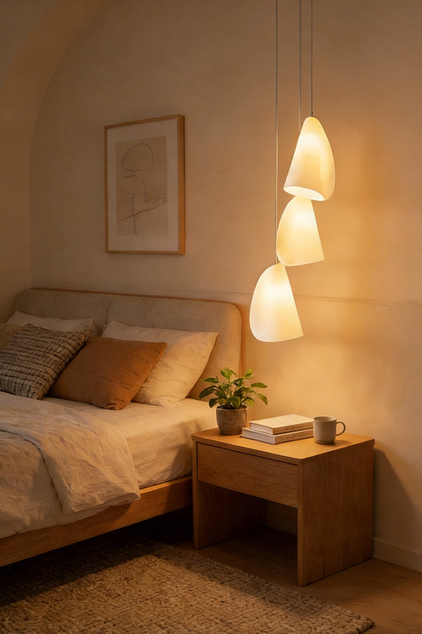 Organic Petal Translucent Bone China Pendant Light