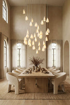 Organic Petal Translucent Bone China Pendant Light