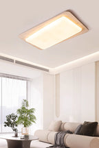 Organic Travertine Rectangular Ceiling Light