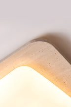 Organic Travertine Rectangular Ceiling Light