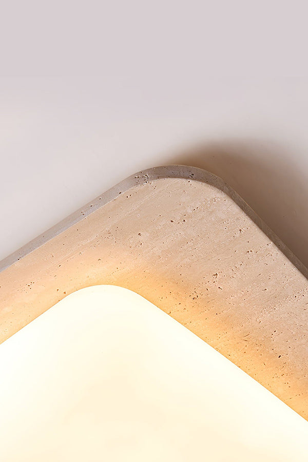 Organic Travertine Rectangular Ceiling Light