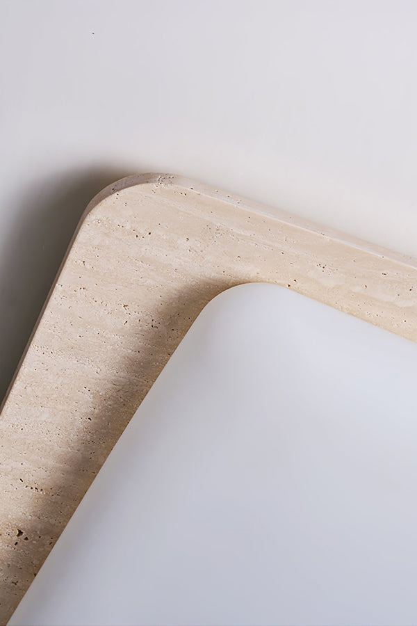 Organic Travertine Rectangular Ceiling Light