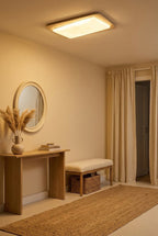 Organic Travertine Rectangular Ceiling Light