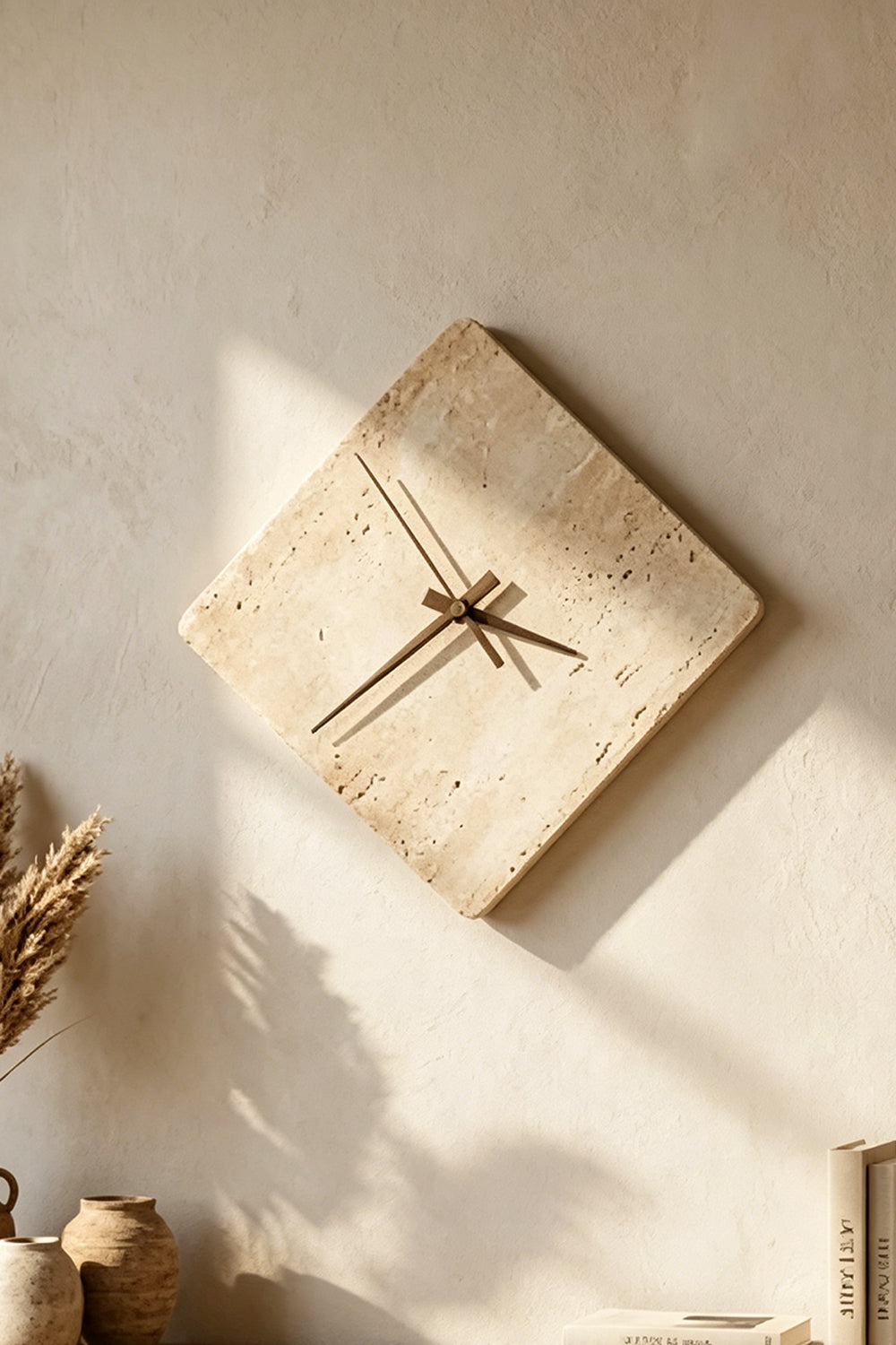 Petra Compass Travertine Backlit Wall Lamp
