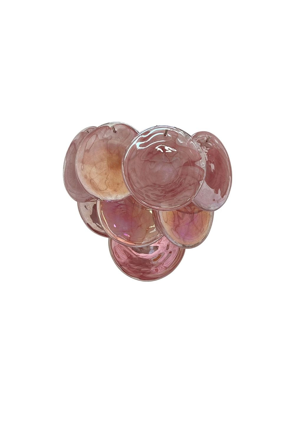 Pink Art Glass Discs Wall Lamp