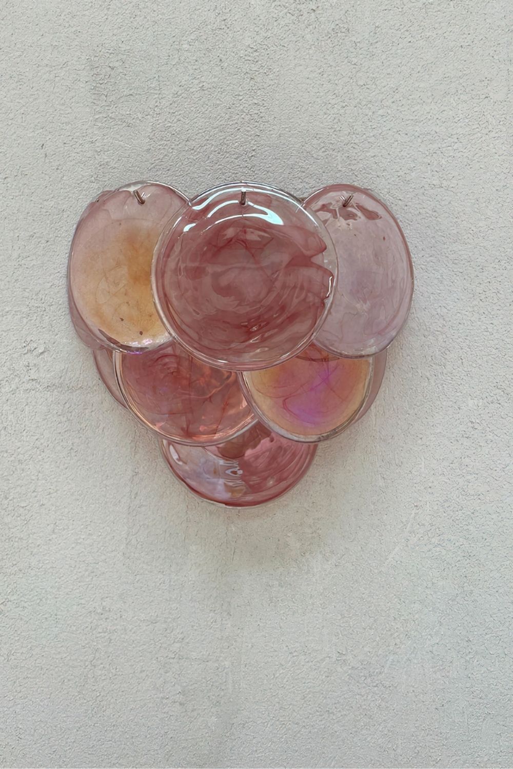 Pink Art Glass Discs Wall Lamp