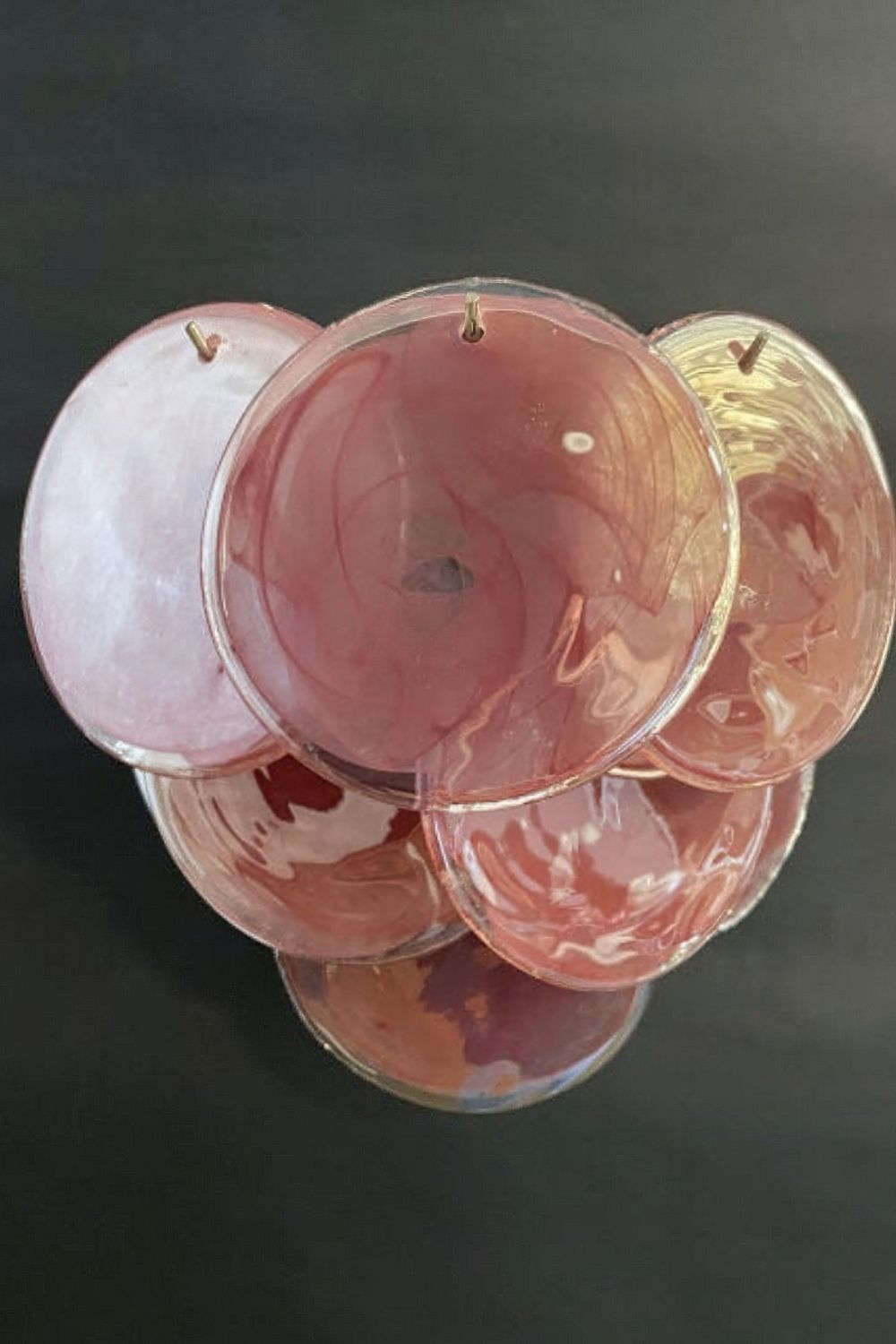 Pink Art Glass Discs Wall Lamp