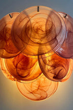 Pink Art Glass Discs Wall Lamp