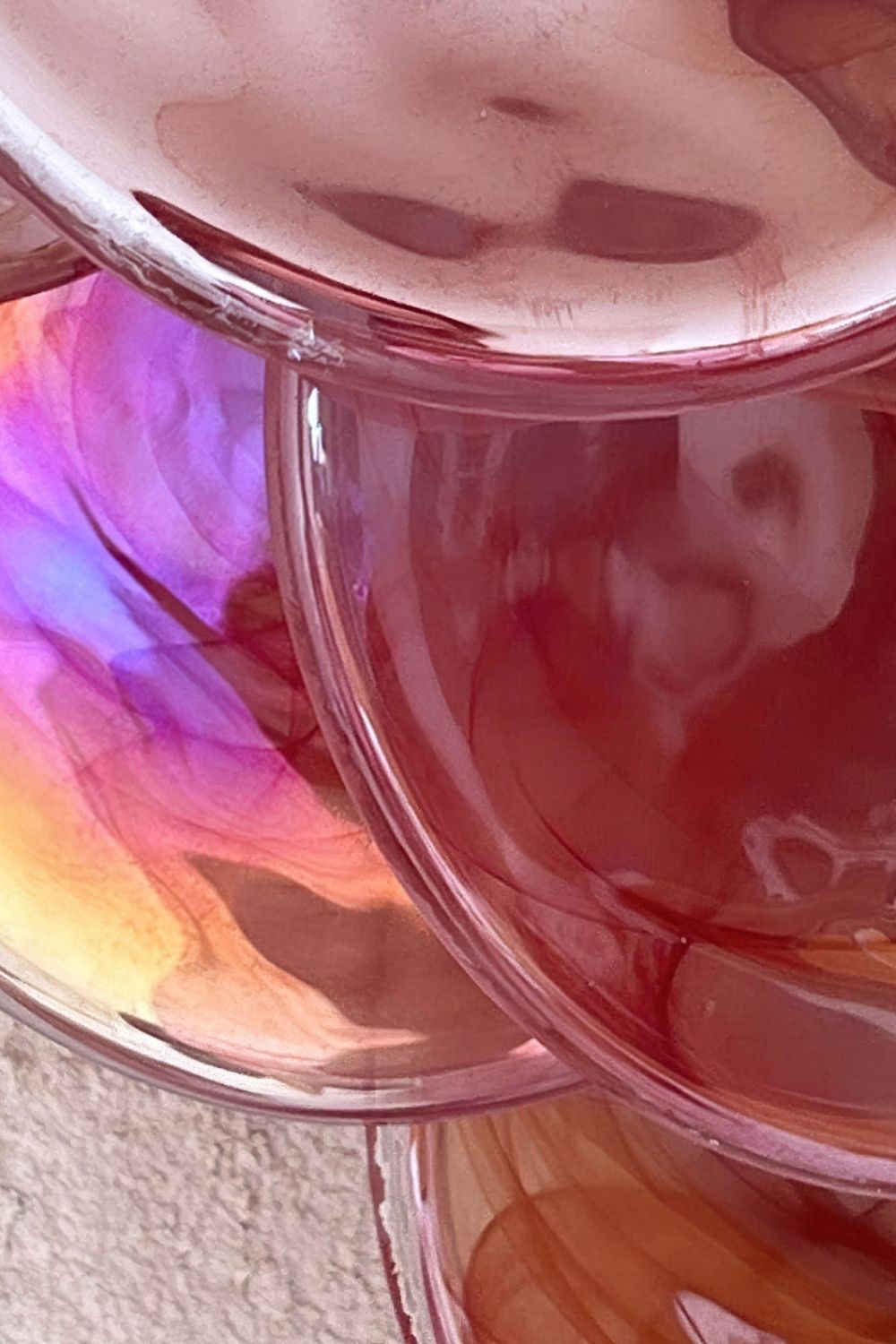 Pink Art Glass Discs Wall Lamp