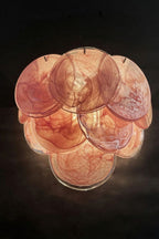 Pink Art Glass Discs Wall Lamp
