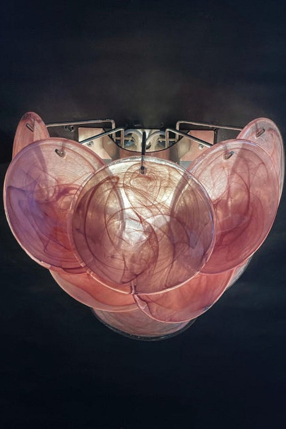 Pink Art Glass Discs Wall Lamp