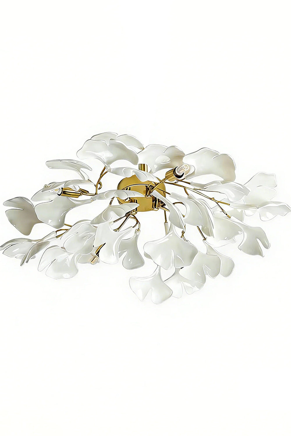 Porcelain Ginkgo Leaf Ceiling Light