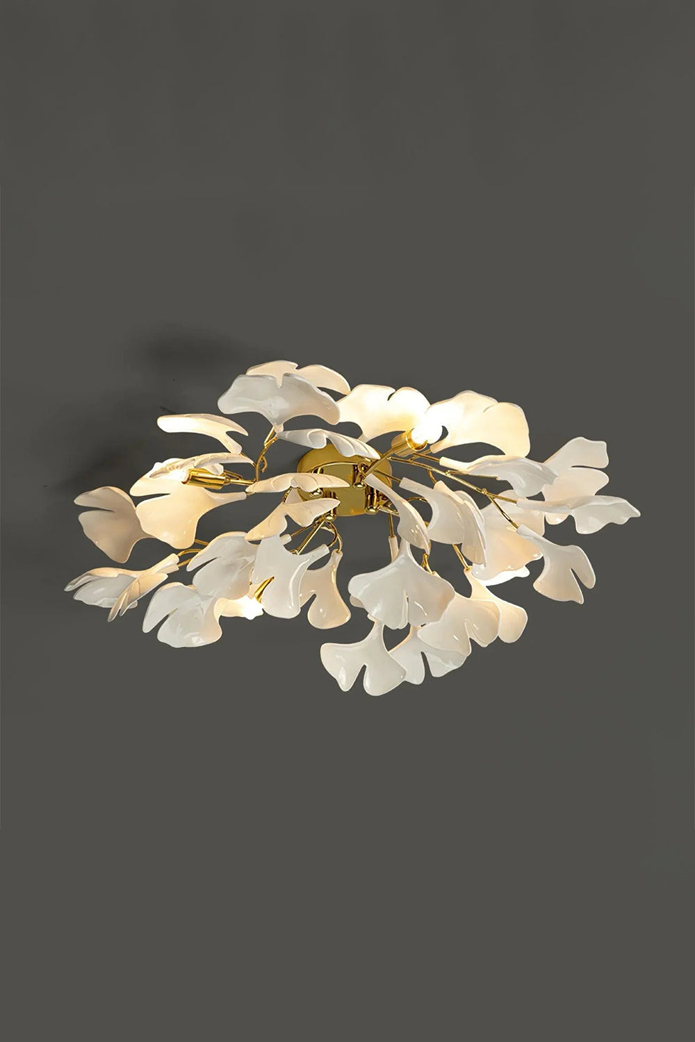 Porcelain Ginkgo Leaf Ceiling Light