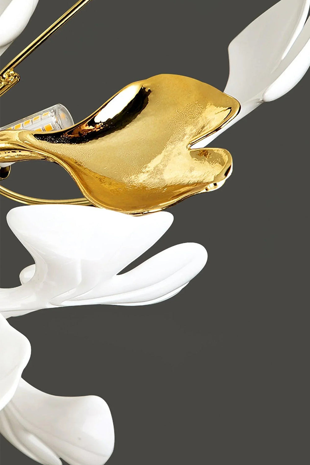 Porcelain Ginkgo Leaf Ceiling Light