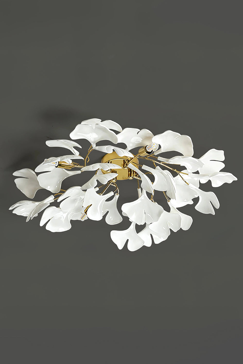 Porcelain Ginkgo Leaf Ceiling Light