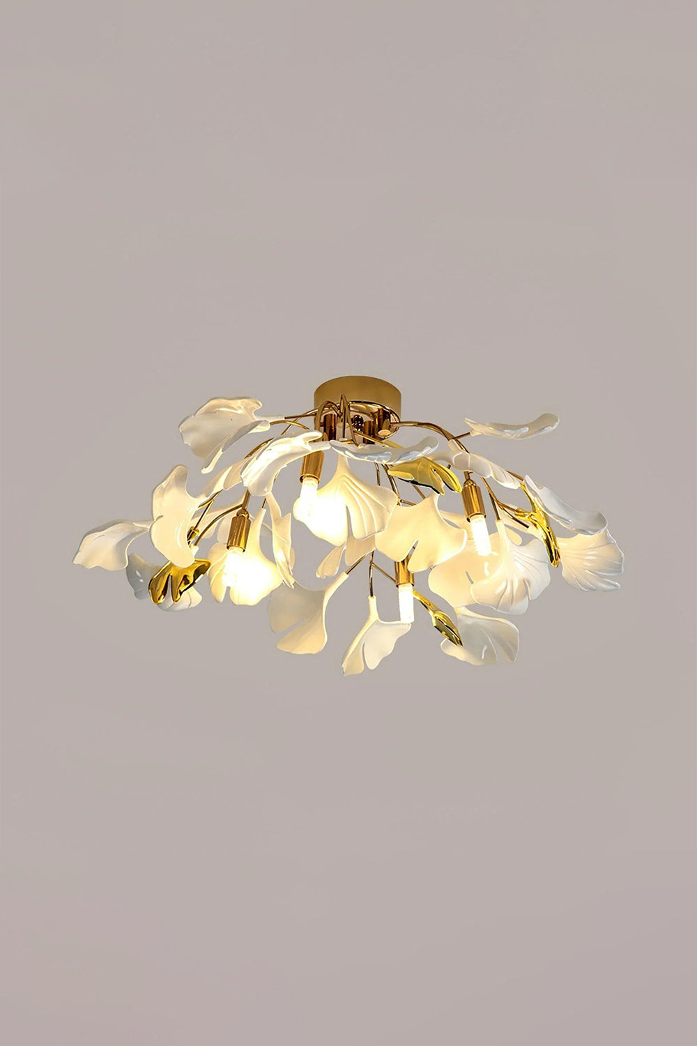 Porcelain Ginkgo Leaf Ceiling Light