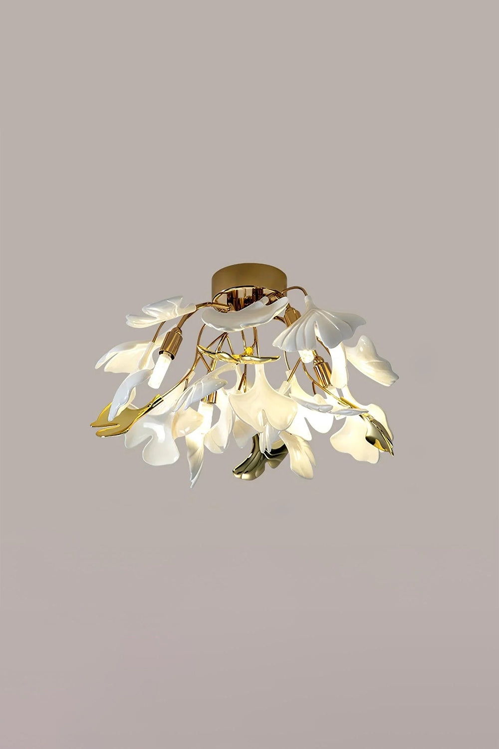 Porcelain Ginkgo Leaf Ceiling Light