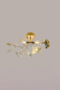 Porcelain Ginkgo Leaf Ceiling Light