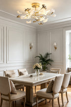 Porcelain Ginkgo Leaf Ceiling Light