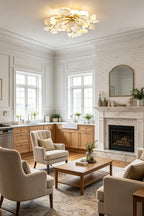 Porcelain Ginkgo Leaf Ceiling Light