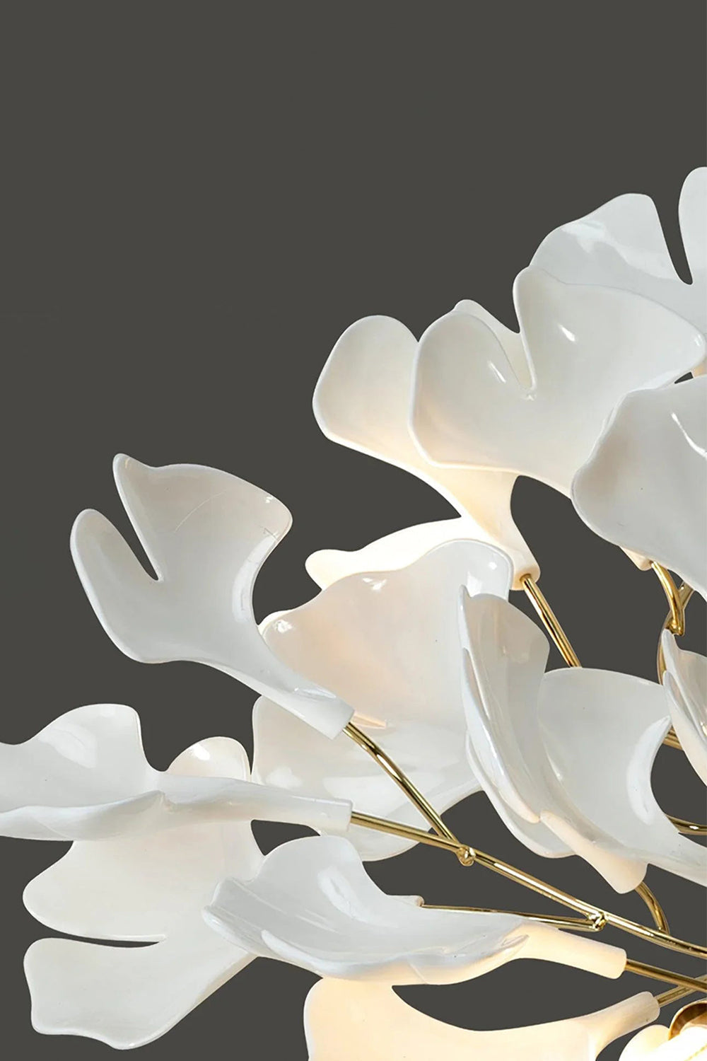 Porcelain Ginkgo Leaf Ceiling Light