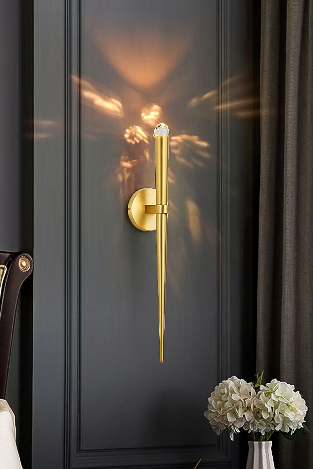 Pure copper torch wall lamp
