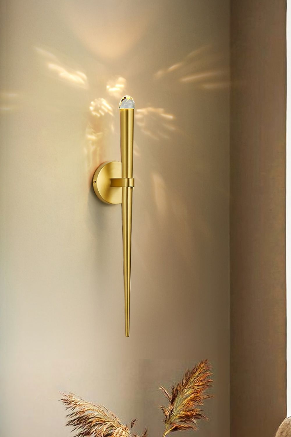 Pure copper torch wall lamp