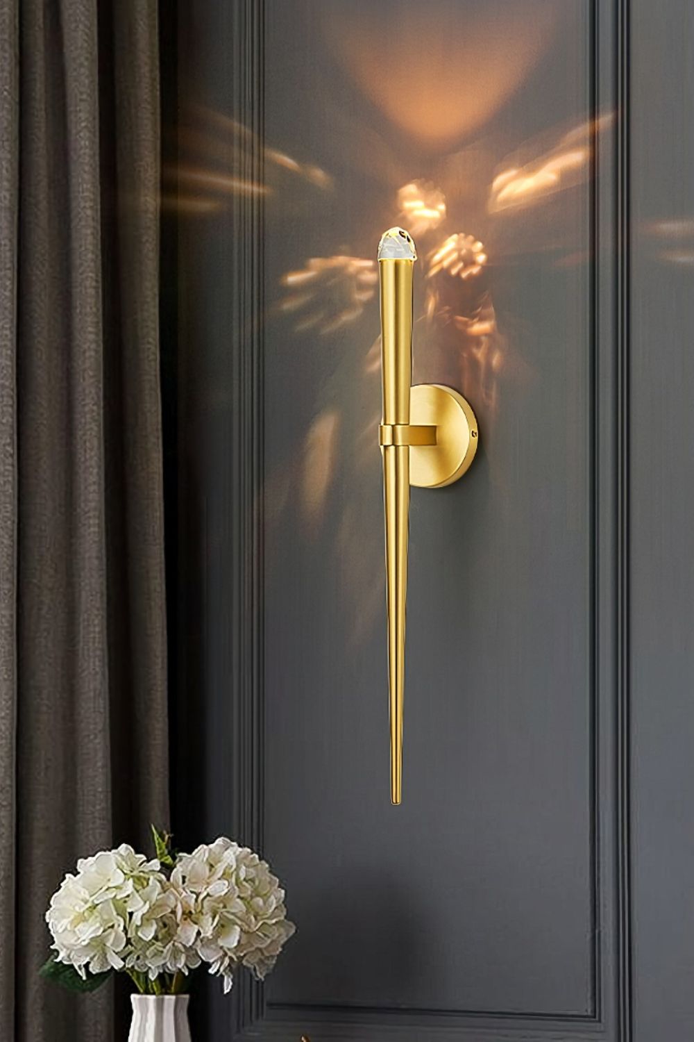 Pure copper torch wall lamp