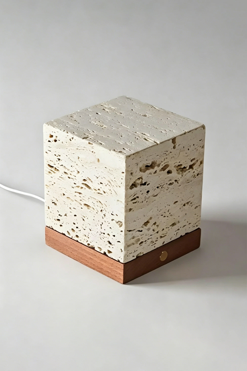 Radiant Monolith Travertine Table Lamp