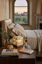 Radiant Monolith Travertine Table Lamp