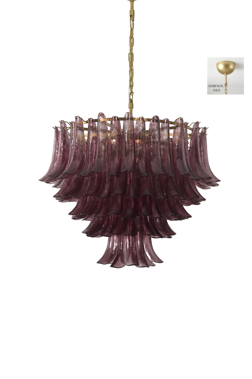 Regal Purple Cascade Chandelier