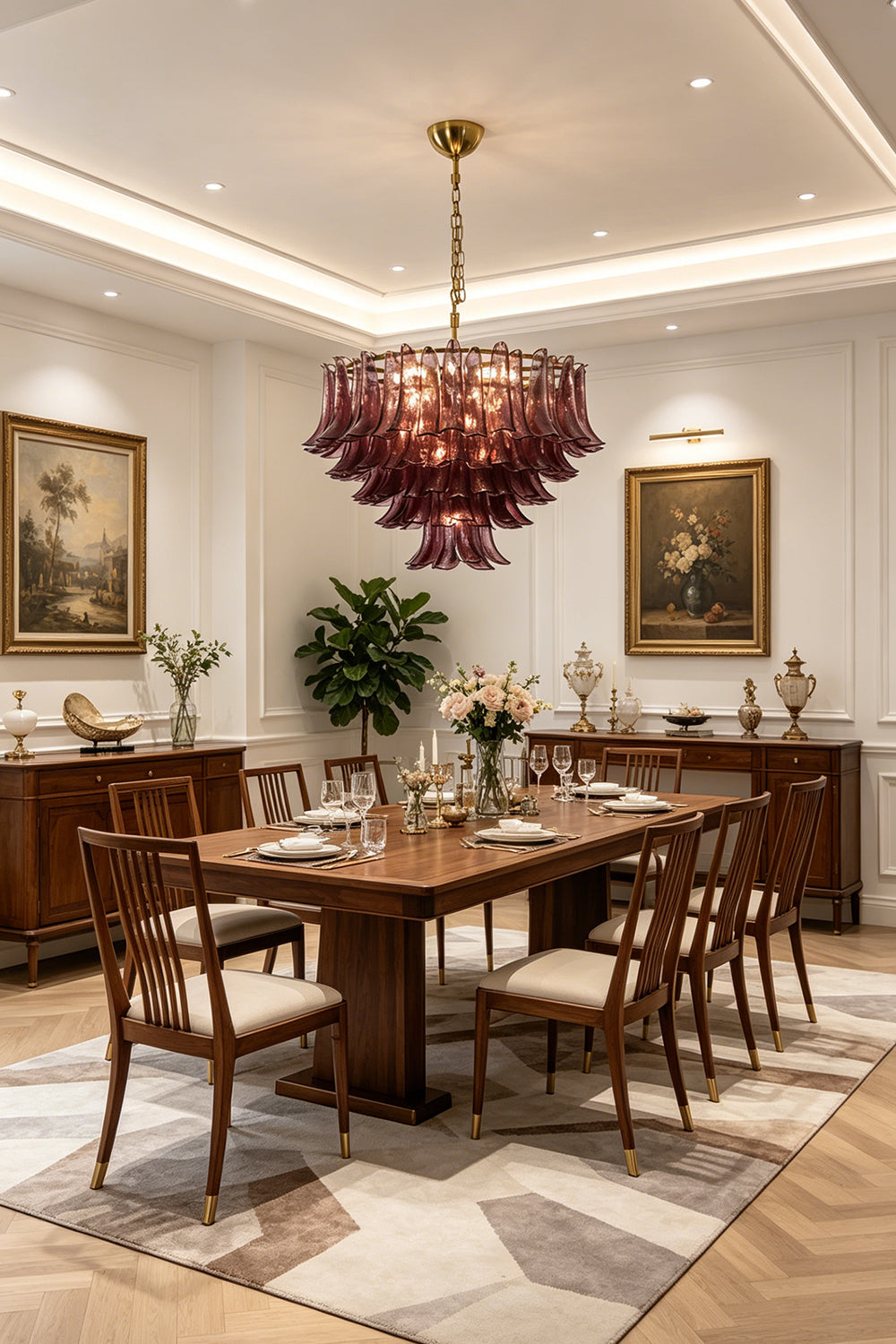 Regal Purple Cascade Chandelier