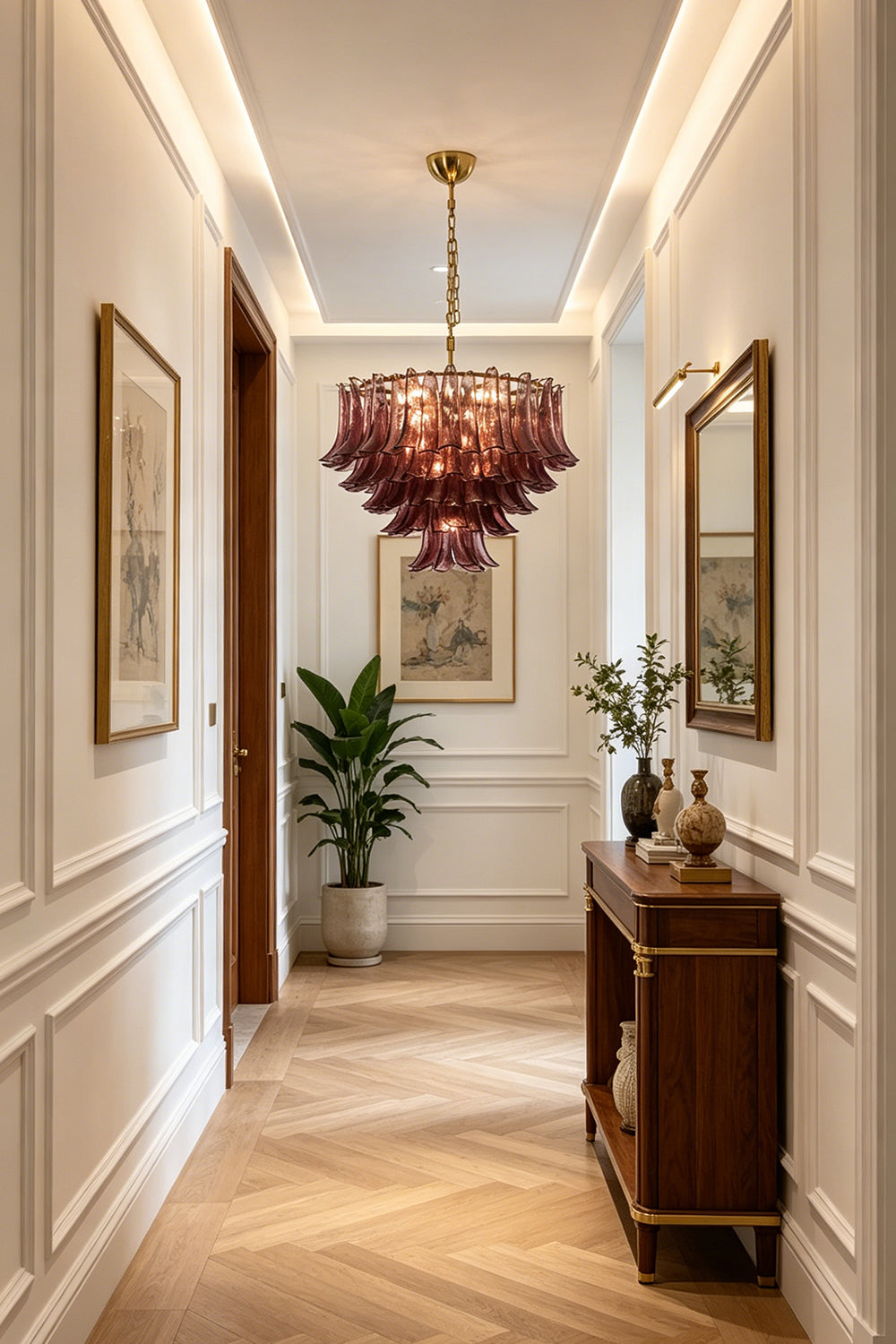 Regal Purple Cascade Chandelier
