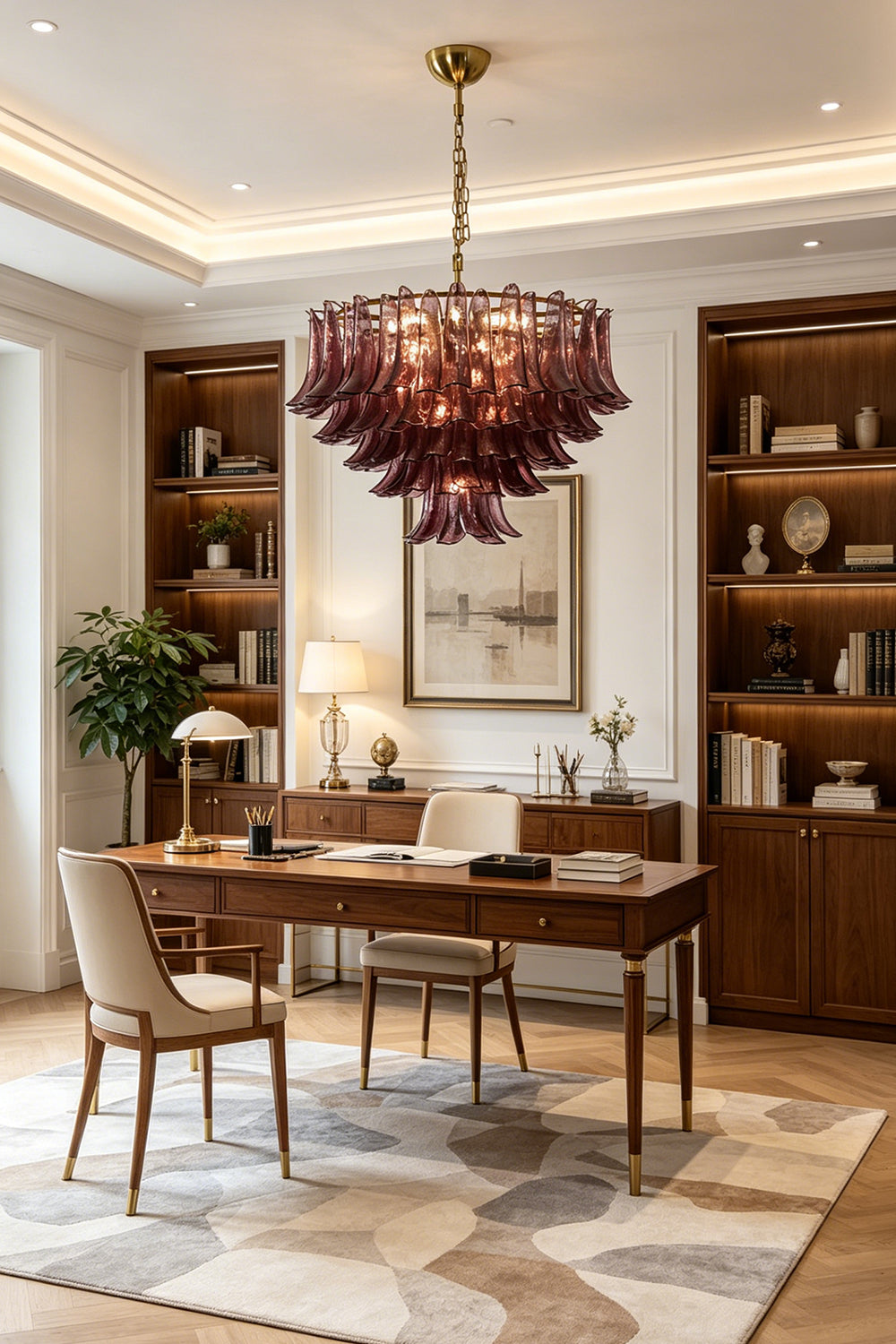 Regal Purple Cascade Chandelier
