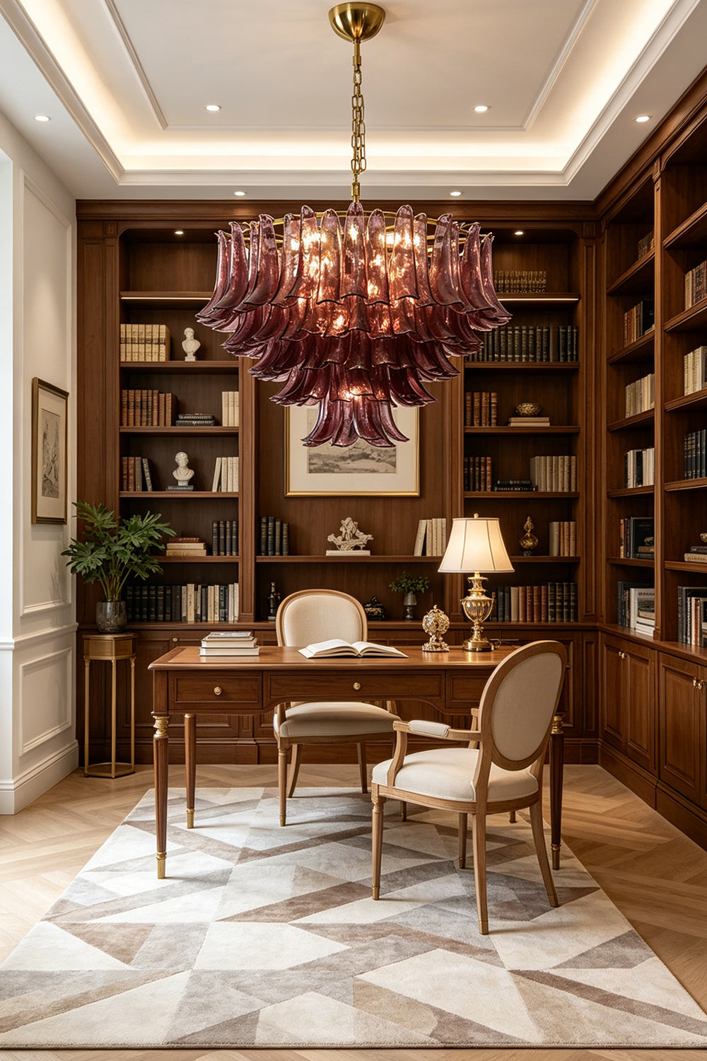 Regal Purple Cascade Chandelier