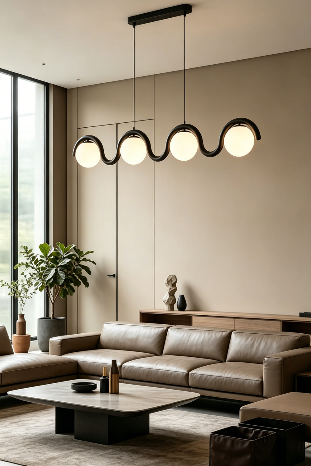 Rhythmic Flow Glass Pendant Lamp