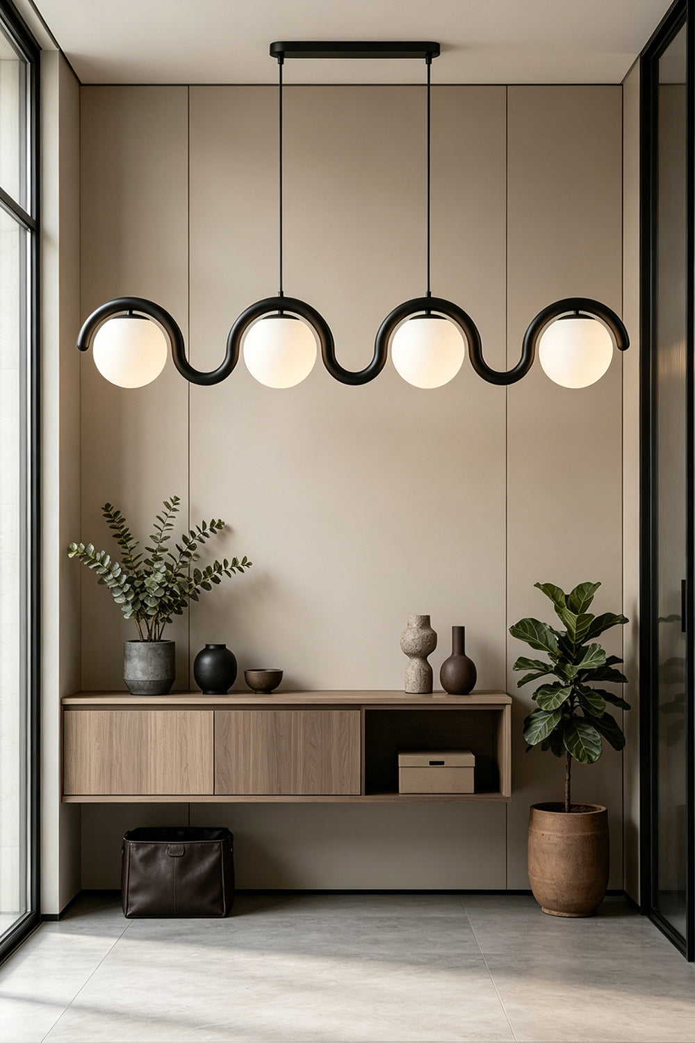 Rhythmic Flow Glass Pendant Lamp