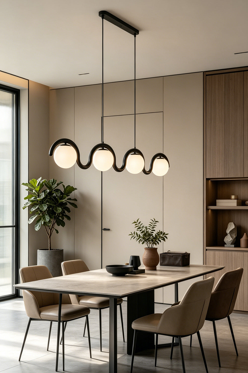 Rhythmic Flow Glass Pendant Lamp