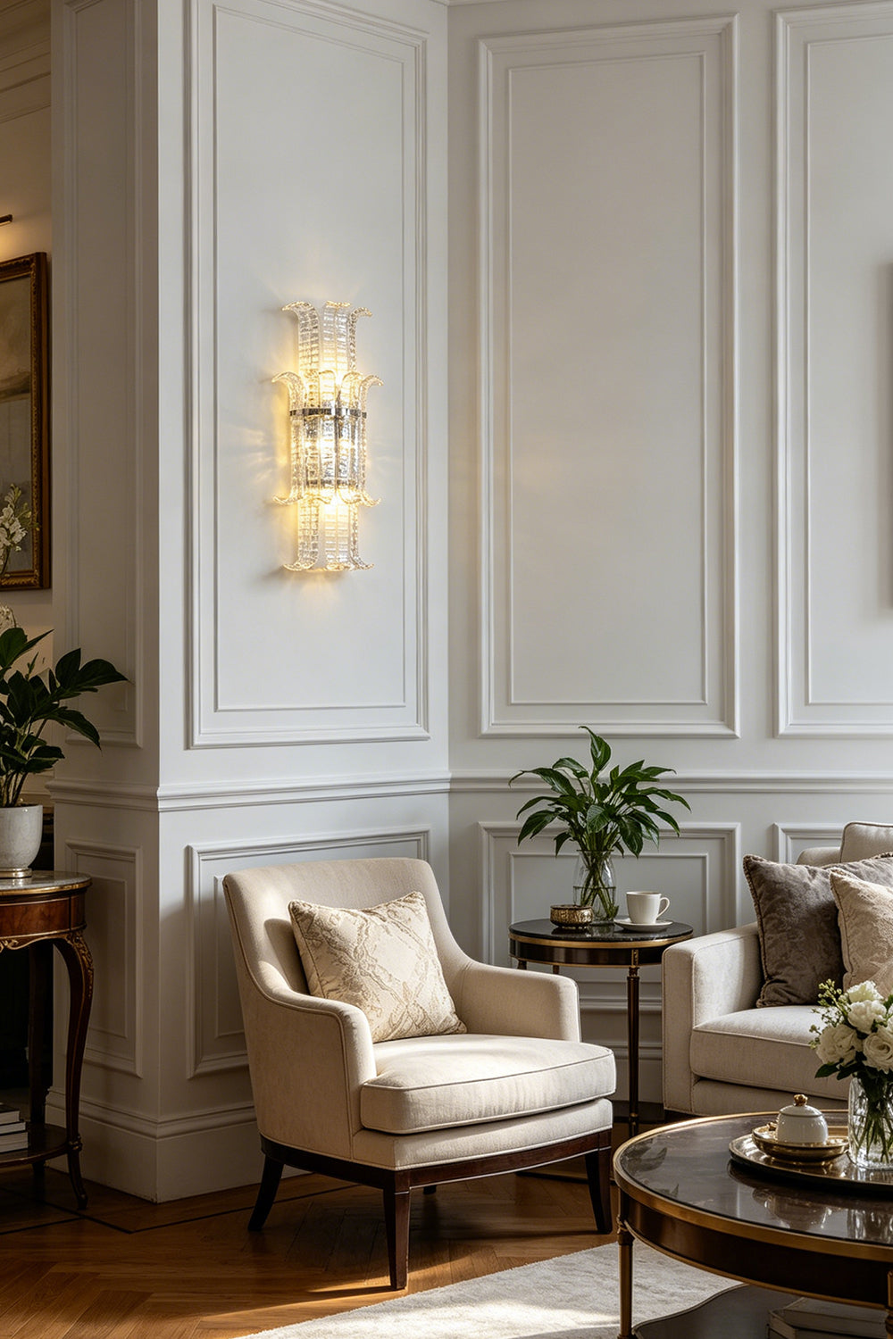 Ribbed Glass Ribbon Wall Light