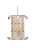 Ribbed Glass Scroll Chandelier