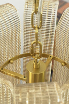 Ribbed Glass Scroll Chandelier